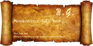Moskovicz Gábor névjegykártya